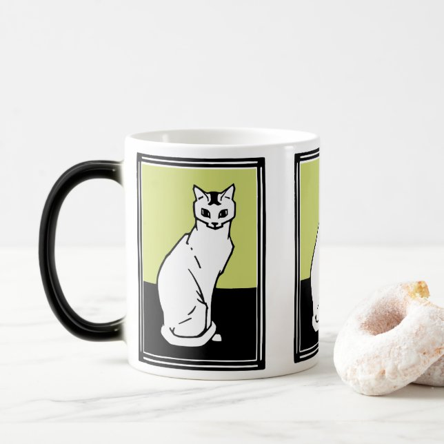 Caneca Mágica Sentado Cat Julie de Graag Art Nouveau (Com Donut)