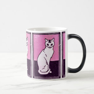 Caneca Mágica Sentado Gato em Magenta e Roxo por Julie de Graag