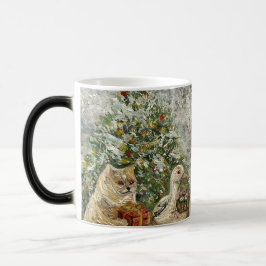 Caneca Mágica Shared Warmth Whimsical Farmhouse Animals Campfire