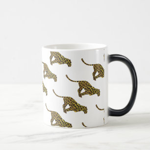 Caneca Mágica Siloeta Marrom e Amarelo de Leopardo