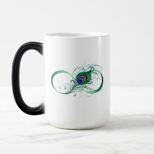 Caneca Mágica Símbolo Infinito com Pavão