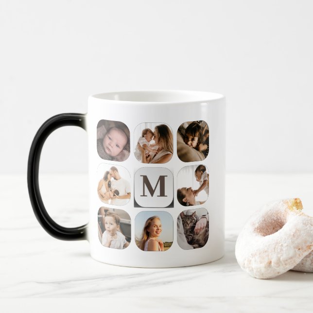 Caneca Mágica Simples Memórias de Fotos da Família Elegante (Com Donut)
