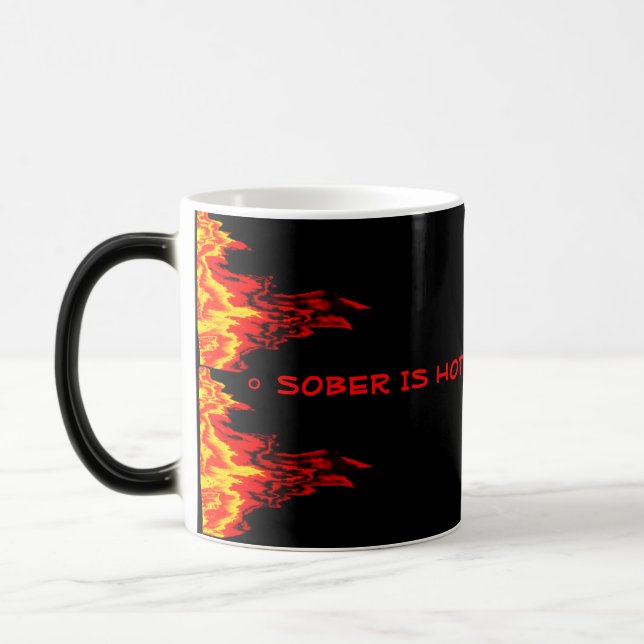 Caneca Mágica Sober está quente & no fogo (Esquerda)