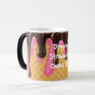 Caneca Mágica Sorvete,Delícia de Chocolate Morango Derramando