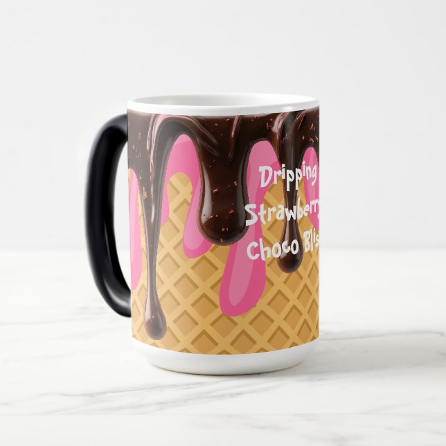 Caneca Mágica Sorvete,Gotas de Morango Choco Bliss (Frente Esquerda)