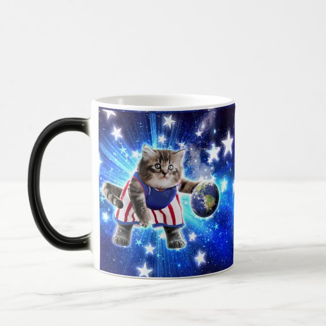 Caneca Mágica Space cat jogando basquetebol (Esquerda)
