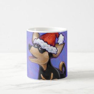 Caneca Mágica Starry Night Festivo Chihuhua em Santa Hat