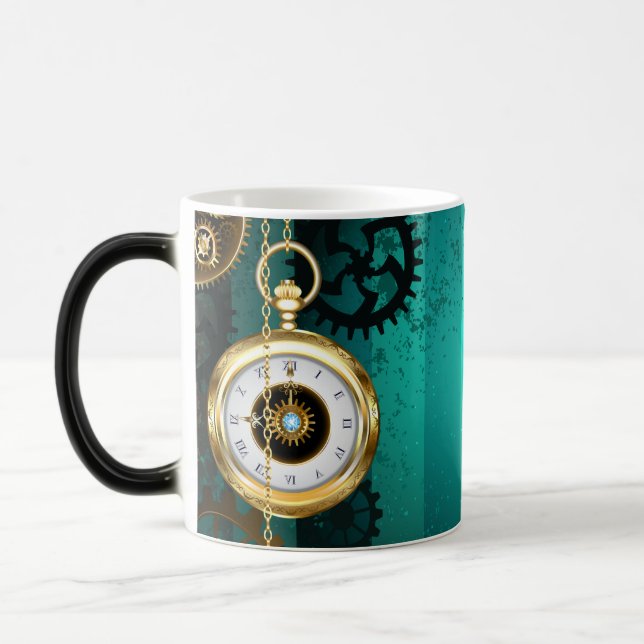 Caneca Mágica Steampunk Jewelry Watch em um fundo verde (Esquerda)