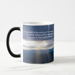 Caneca Mágica Sun Rays Lakeshore Storm Clouds Olhem para Deus Mu