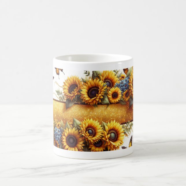 Caneca Mágica Sunflower and Butterfly Mug Wrap (Centro)