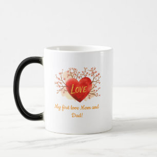 Caneca Mágica Taça Meu Primeiro Amor - Mãe e Pai   Design de Cor