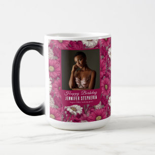 Caneca Mágica Tema Flor de Margarida 40º Aniversário Namorada Ro