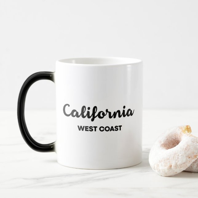 Caneca Mágica Texto de Design na Costa Oeste da Califórnia (Com Donut)