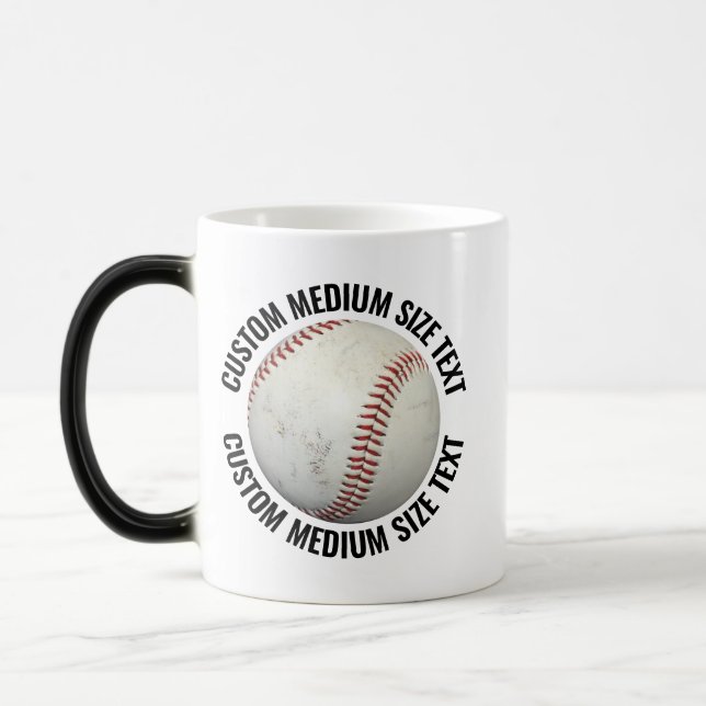 Caneca Mágica Texto Médio & Baseball 325ml Personalizado com Mud (Esquerda)