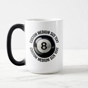 Caneca Mágica Texto Médio, Bola 8 de Bilhar 450ml Personalizado