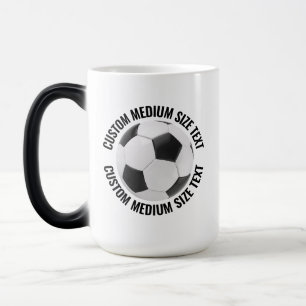 Caneca Mágica Texto Médio, Bola de Futebol 425g Personalizada co