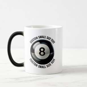 Caneca Mágica Texto Pequeno & Pool Bola 8 325ml Personalizado Mu