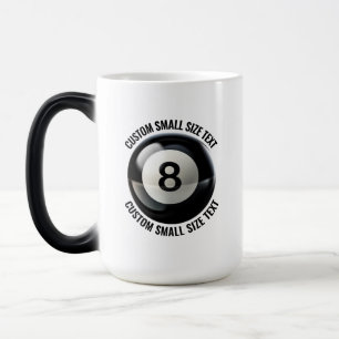 Caneca Mágica Texto Pequeno & Pool Bola 8 450ml Personalizado Mu