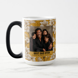 Caneca Mágica Textura de Amarílis Dourada Pai Pop Família