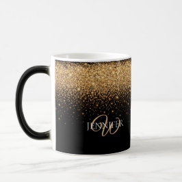Caneca Mágica Textura de Luxo Elegante Brilho Dourado