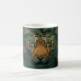 Caneca Mágica Tigre se escondendo na Folhagem