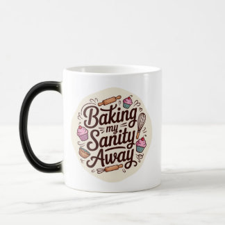 Caneca Mágica Tipografia de Citação de Confeitaria Divertida