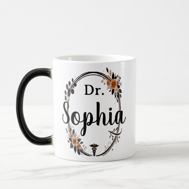 Caneca Mágica Título & Nome Personalizado Presente Floral para a (Esquerda)