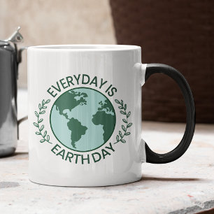 Caneca Mágica Todo Dia é Dia da Terra - Amante da Terra Verde Vi