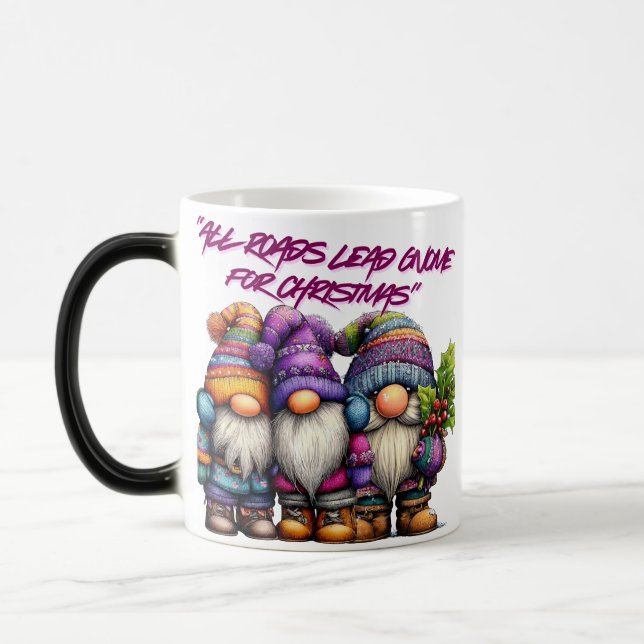Caneca Mágica Todos os Caminhos Levam ao Gnome no Natal (Esquerda)