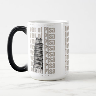 Caneca Mágica Torre De Pisa. Torre Famosa da Itália. Aestética