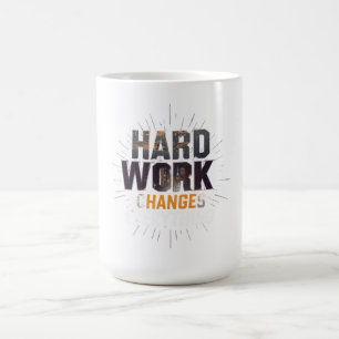 Caneca Mágica Trabalho Duro Muda Tudo Motivação Fitness