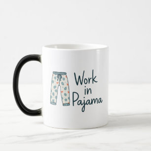 Caneca Mágica Trabalho no Pajama - Víblias engraçadas e doadas