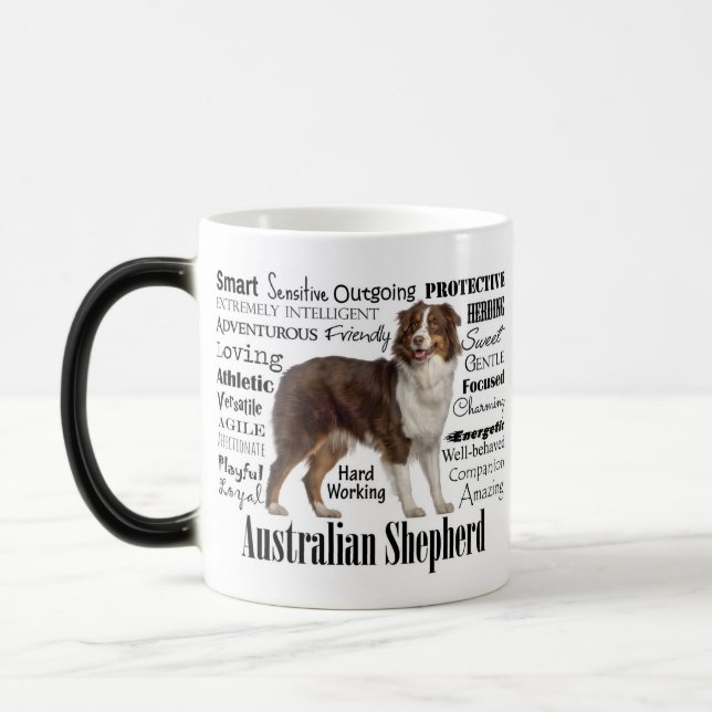Caneca Mágica Traços de Shepherd Vermelho Australiano (Esquerda)