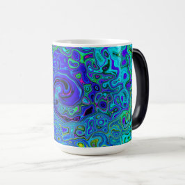 Caneca Mágica Trippy Violet Blue Abstrato Retro Liquid Swirl