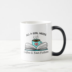 Caneca Mágica Tudo o que uma garota precisa Café e Fan Fiction