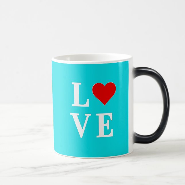 Caneca Mágica Turquoise Blue LOVE Modern Na moda (Direita)