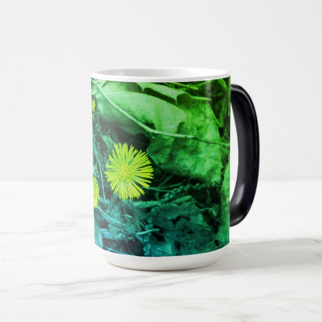 Caneca Mágica Tussilago farfara Flores Coltsfoot (Frente Esquerda)