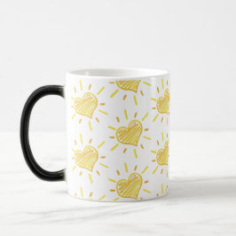 Caneca Mágica Two-colour coffee mug with hearts design.