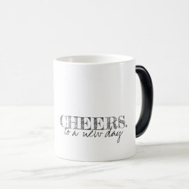 Caneca Mágica Typografia CHEERS A NEW DAY Modern Artisan