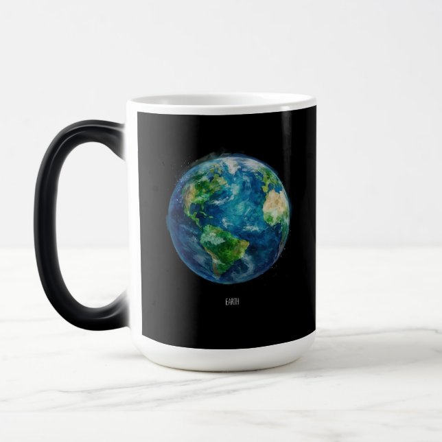 Caneca Mágica Uma pintura da terra no espaço (Esquerda)