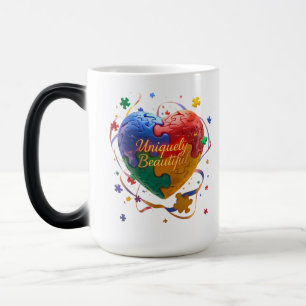 Caneca Mágica Única Bela - Coleção de Consciência do Autismo