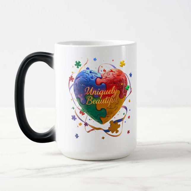 Caneca Mágica Única Bela - Coleção de Consciência do Autismo (Esquerda)