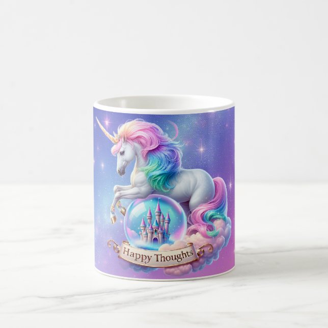 Caneca Mágica Unicorn Rainbow Castle Mug – Happy Thoughts Gift (Centro)