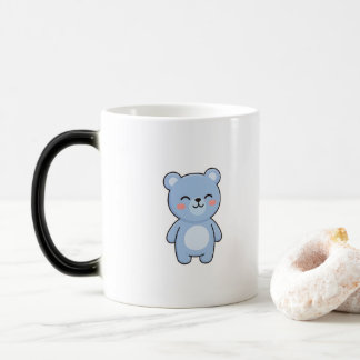Caneca Mágica Urso Relaxado Estilo Kawaii Minimalista