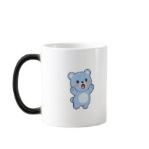 Urso Surpreso Estilo Kawaii Minimalista