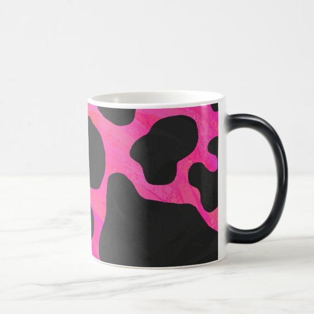 Caneca Mágica Vaca Impressão Rosa Choque e Preto (Direita)