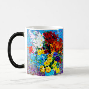 Caneca Mágica Van Gogh Flores num Vaso Azul