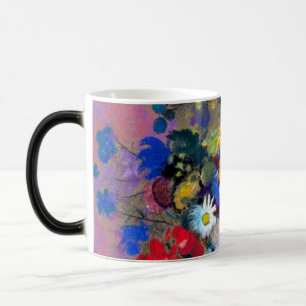 Caneca Mágica Vaso Branco com Flores Odilon Redon