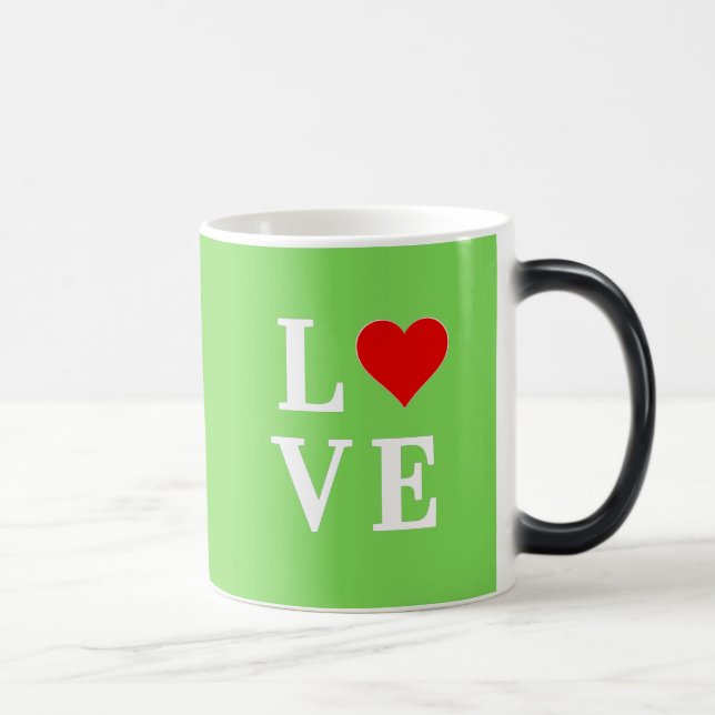 Caneca Mágica Verde limão Na moda LOVE Modern (Direita)