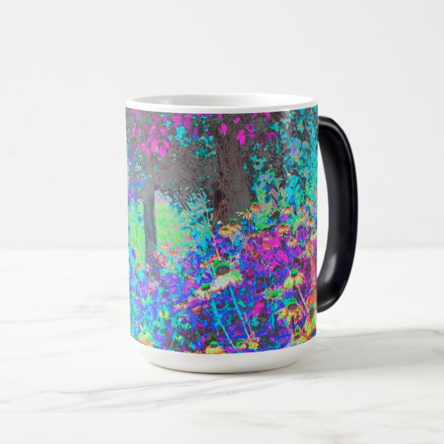 Caneca Mágica Verde limão Trippy e Jardim Roxo (Frente Esquerda)